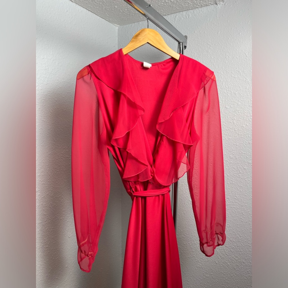 Union Made Ilgwu Pink Ruffle 1900’s Dress - image 2